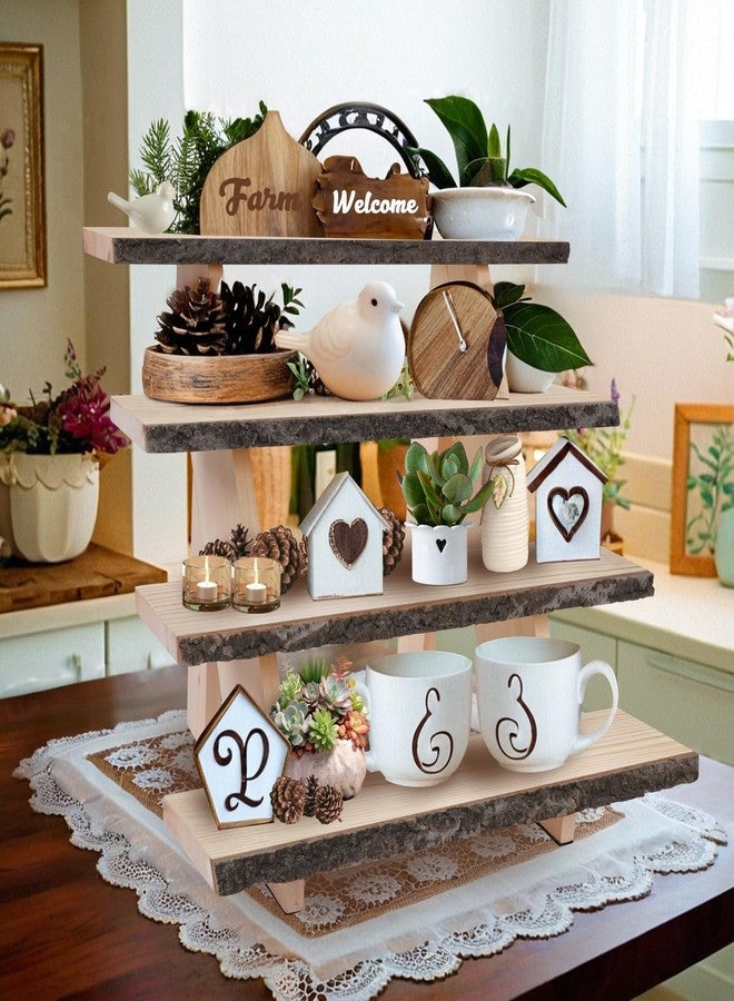 GrnVibe Display Stand 4 Tier Cupcake Stand Wooden Dessert Stands Rustic Display Riser Action Figure Stand,Display Stand for Vendor Events,Food Display,Decor,Birthday Party, Wedding, Baby Shower,Housewarming Gift - Image 5